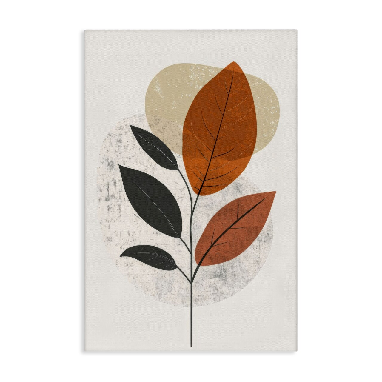 Stupell Industries Autumnal Neutral Leaves Canvas Wall Art Design by LSR Design Studio